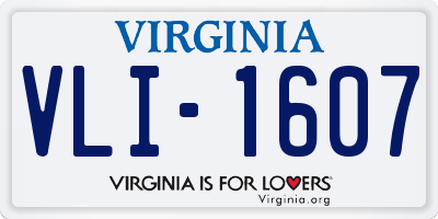 VA license plate VLI1607