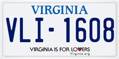 VA license plate VLI1608