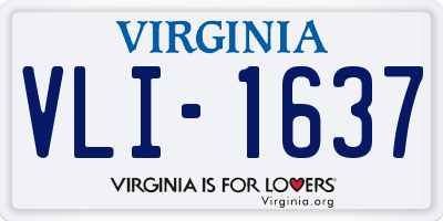VA license plate VLI1637