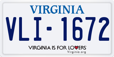 VA license plate VLI1672