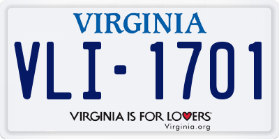 VA license plate VLI1701