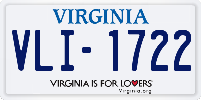 VA license plate VLI1722