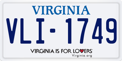 VA license plate VLI1749