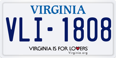 VA license plate VLI1808