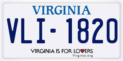 VA license plate VLI1820