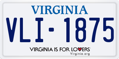 VA license plate VLI1875