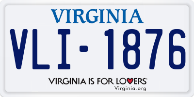 VA license plate VLI1876