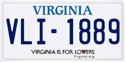 VA license plate VLI1889