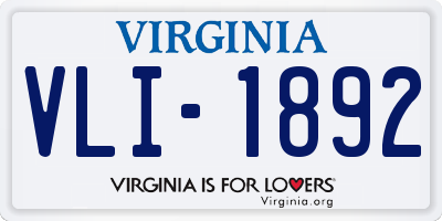 VA license plate VLI1892