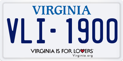 VA license plate VLI1900