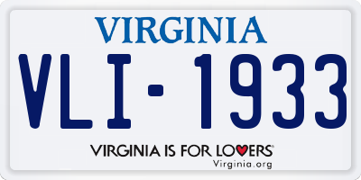VA license plate VLI1933