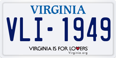 VA license plate VLI1949