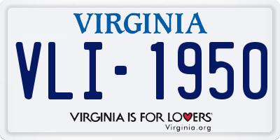 VA license plate VLI1950