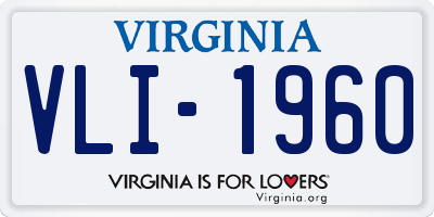 VA license plate VLI1960