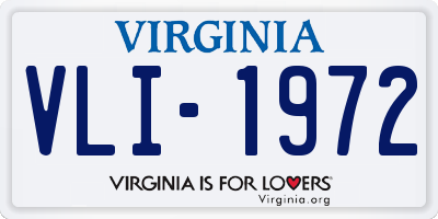 VA license plate VLI1972
