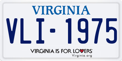 VA license plate VLI1975