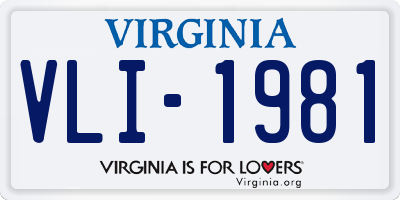 VA license plate VLI1981