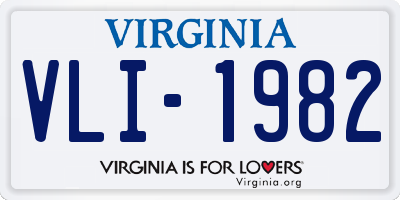 VA license plate VLI1982