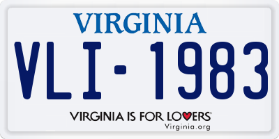 VA license plate VLI1983