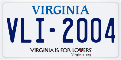 VA license plate VLI2004