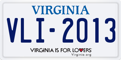 VA license plate VLI2013