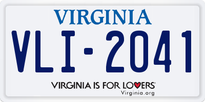 VA license plate VLI2041