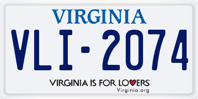 VA license plate VLI2074
