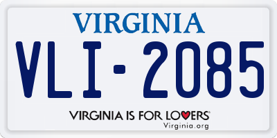 VA license plate VLI2085
