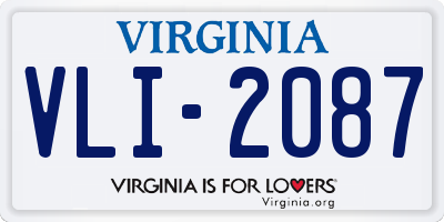 VA license plate VLI2087