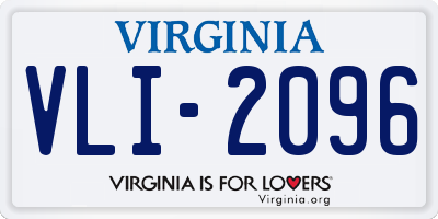 VA license plate VLI2096