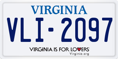 VA license plate VLI2097