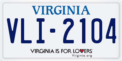 VA license plate VLI2104