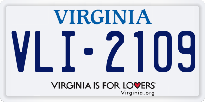 VA license plate VLI2109