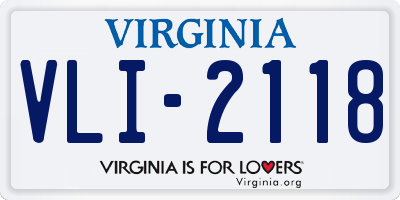 VA license plate VLI2118