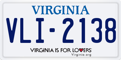 VA license plate VLI2138