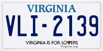 VA license plate VLI2139
