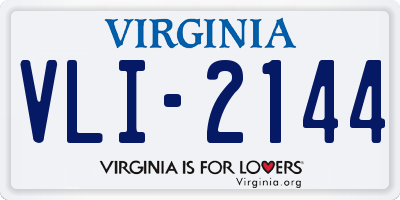 VA license plate VLI2144