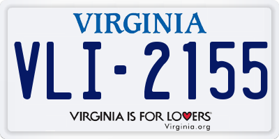 VA license plate VLI2155