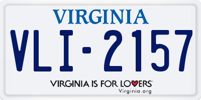 VA license plate VLI2157