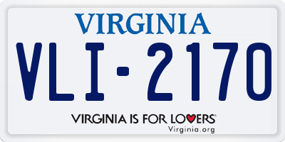 VA license plate VLI2170