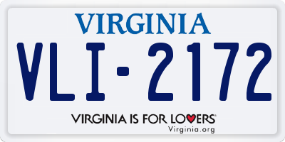 VA license plate VLI2172