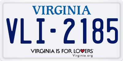 VA license plate VLI2185