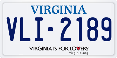 VA license plate VLI2189