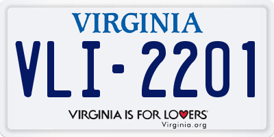 VA license plate VLI2201