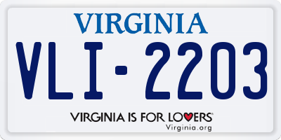 VA license plate VLI2203