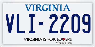 VA license plate VLI2209