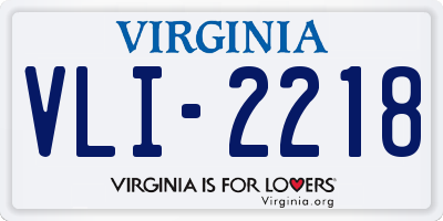 VA license plate VLI2218
