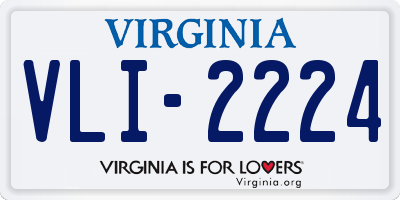 VA license plate VLI2224