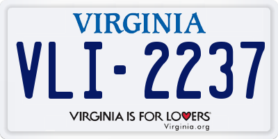VA license plate VLI2237