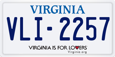 VA license plate VLI2257